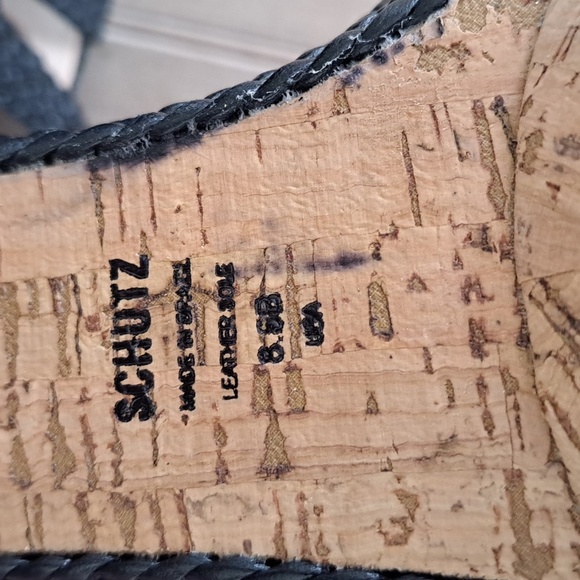 Schutz Corkscrew Leather Platform Woven Boho Braided Straps Block Heel Y2k - Picture 7 of 9